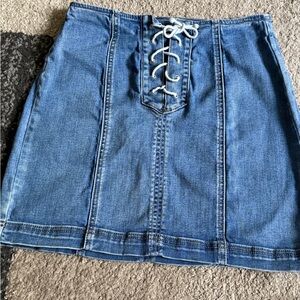 PacSun Blue Lace-Up Mini Skirt